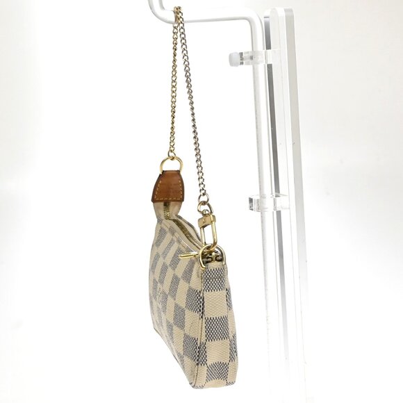 LOUIS VUITTON Mini Pochette Accessoires Hand Bag Damier Azur WE - Picture 2 of 14